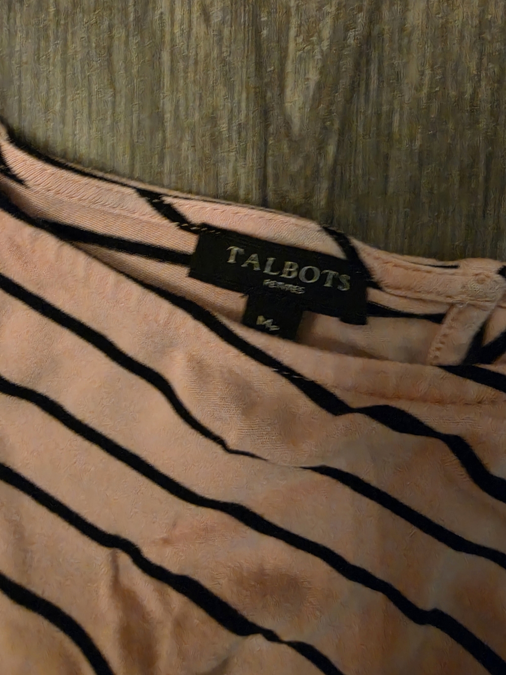 Talbots Pink and Black Striped Long Sleeve Top - Picture 2 of 2